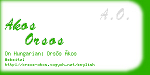 akos orsos business card